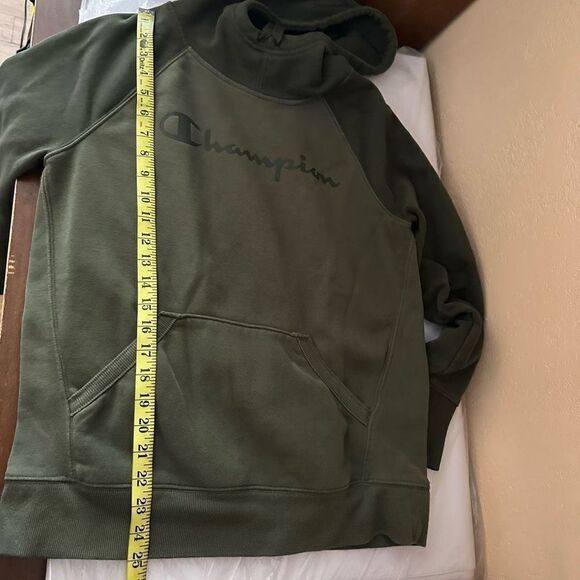 Champion Green Two Tone Hoodie Sweatshirt Size Medium - Picture 8 of 10